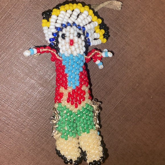 Vintage Zuni handmade bead Chief mini doll keychain pendant collector piece - Picture 12 of 14